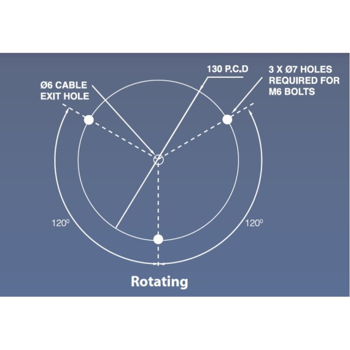 Girofar albastru rotativ 12V cu prindere in 3 puncte